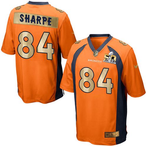 Nike Broncos #84 Shannon Sharpe Orange Team Color Men's Stitched NFL Game Super Bowl 50 Collection Jersey - Click Image to Close